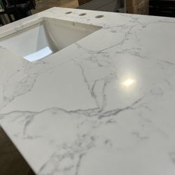 36 x 22 Quartz Countertop for Single Sink Bathroom Vanity Cabinet