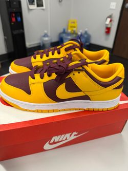 Nike Dunk Low Gold and Maroon Sneakers