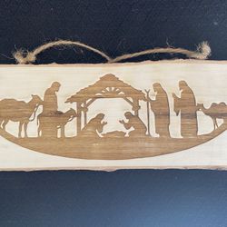 nativity laser engraving on wood 