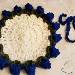 Dark Blue Flower Coaster 