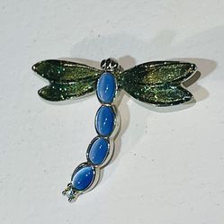 Colorful DRAGONFLY Brooch Blue $ Green Sparkly
