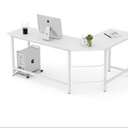 White L Shaped desk