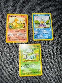Pokemon Base Set Bulbasaur Squirtle Charmander Original Pokémon Cards