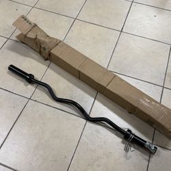 Body Solid EZ Curved 47 Inch Olympic Body-Solid (OB47B) Olympic EZ - 47-inch Knurled Grip Curling Bar, Black Finish for Upper Arm Mass, Strength and D