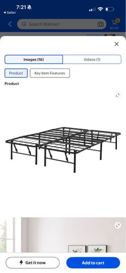 Black Metal Platform Bed Frame and Queen size mattress