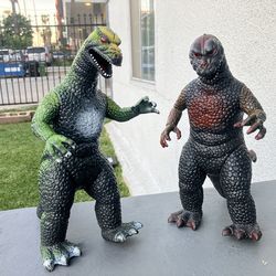 2   Vintage  1986  Godzilla dolls