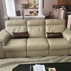 Leather Sofa - End Seats Recline