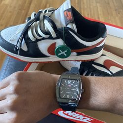 Nike Dunks Low Retro/ Red Bottoms.