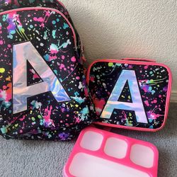 Initial Backpack + Lunchbox For Girls