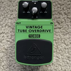 Behringer To-800 Tube Screamer Distortion Pedal For Guitar 