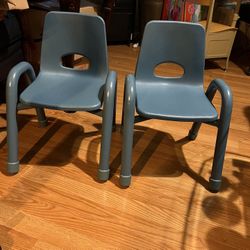 Two Lakeshore Stackable Kid Chairs