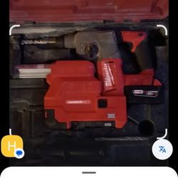 Milwaukee M18 Fuel 1" 25mm SDS Rotary Hammer Drill Vac Xc5.0 Battery And Charger Everything Comes In Hard Case