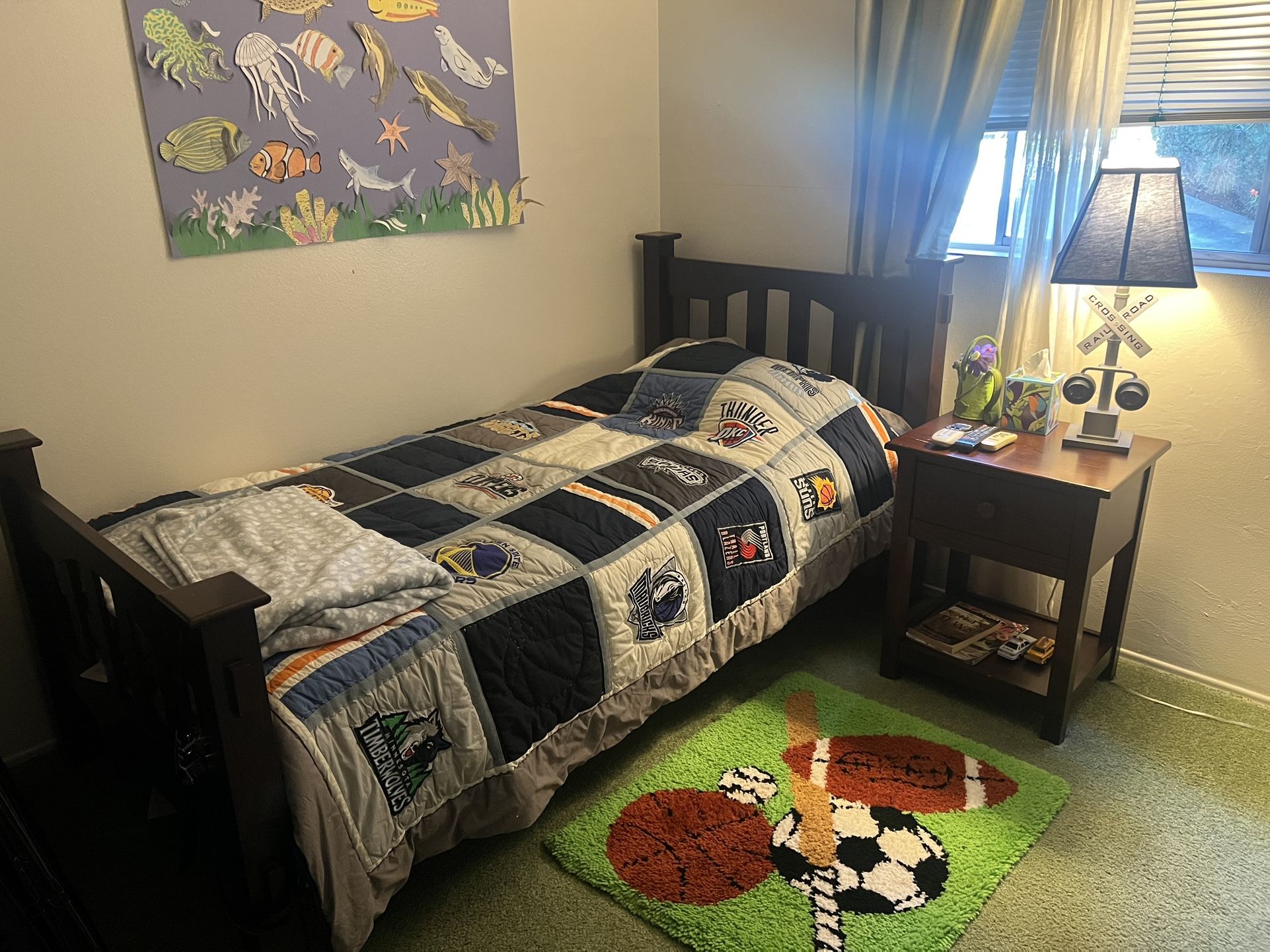 The Pottery Barn Twin Mattress And End Table