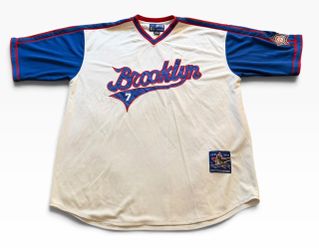 Vtg Raw Blue Classics Brooklyn #7 Baseball Jersey Size 2XL