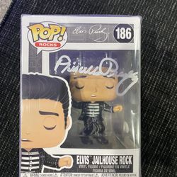 Priscilla Presley Autographed Elvis Jailhouse Rock Funko Pop W/ Case JSA COA