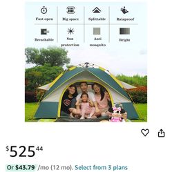 3-4 Person Hydraulic Automatic Tent, Outdoor Camping Rainproof Tent, Camping Double-Layer Tent, Sun-Proof and Breathable, for Outdoor Camping