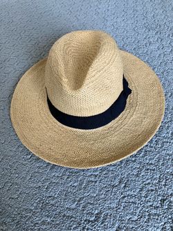 Nordstrom Woven Straw Fedora Women’s Summer Hat with Black Band - One Size, NWOT