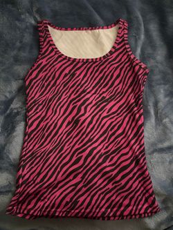 Black and pink zebra print tank top
