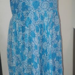 Blue Floral Cocktail Dress New