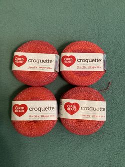 4-Pack Red Heart Croquette Pink Yarn #1 Super Fine
