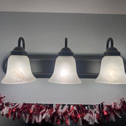 Bathroom Vanity Wall Light – 3 Lights | Dark Brown | Works Great  Description: Stylish bathroom vanity wall light in a dark brown finish. Features thr