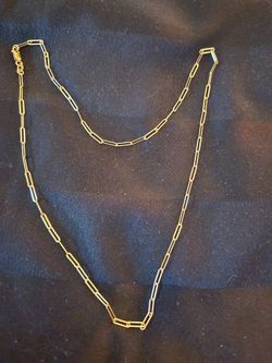Paper Clip Chain 20" 18k Gold