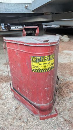 Vintage Eagle Model 910 DL Oil Rag Waste Can garage shop 10 gal oily trash container man cave