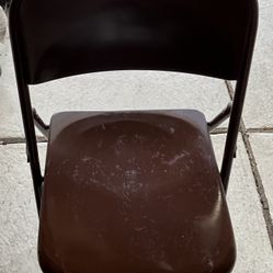 Foldable Brown Metal Chair