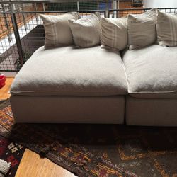 Crate and Barrel Ottomans