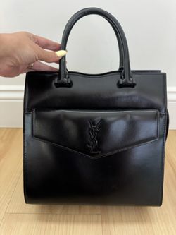 Saint Laurent Uptown Medium Tote Black Leather 4-in-1 Bag + YSL Clutch