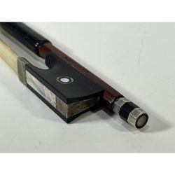 Vintage Albert Fischer 4/4 Violin Bow Silver Mounted with Mother-Of-Pearl Slide