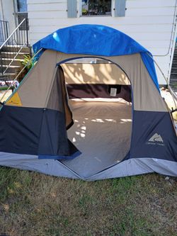 Three four man tents