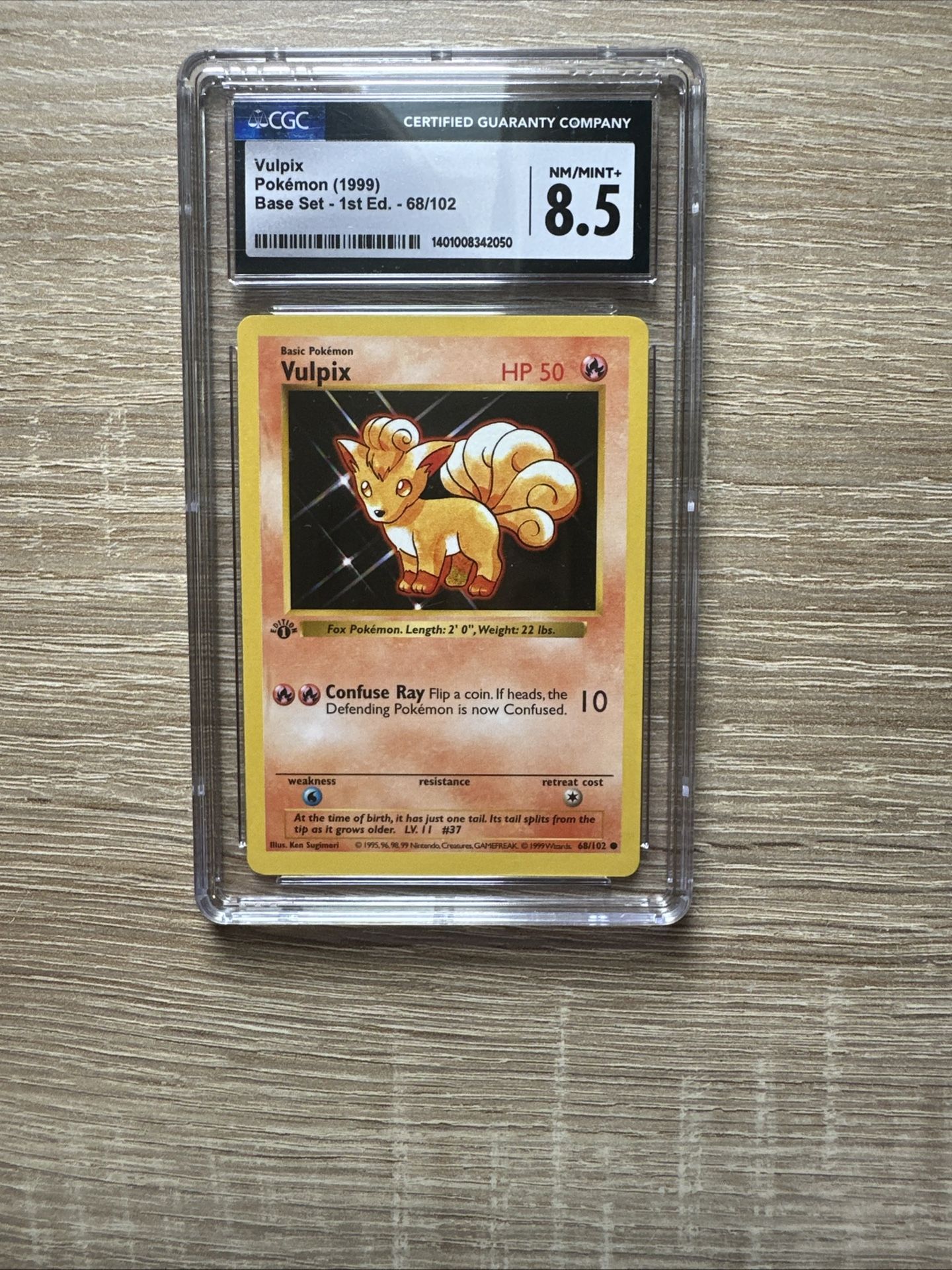 vulpix pokemon 1999 base set 1st edition cgc 8.5