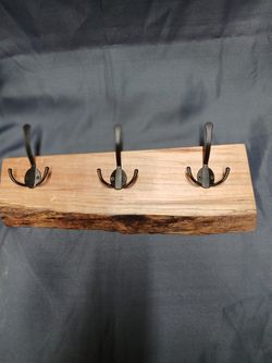 Live Edge Coat Rack 3 Hooks