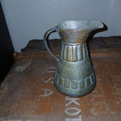 Antique Pitcher Ewer Chinese Meral Repousse Design