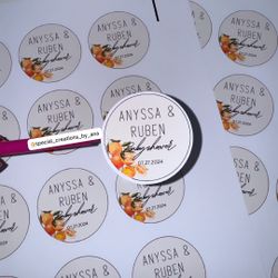 60/ 2” personalized Baby Shower Stickers 🤰🏻❤️ glossy finish