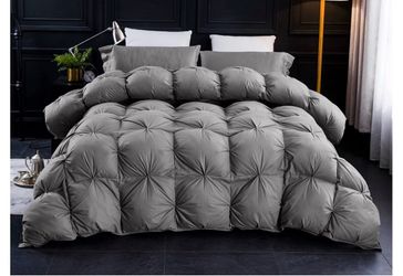 Pinch Pleat Waterfowl Feathers and Down Comforter Palatial King Size Duvet Insert