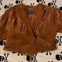 Wilson’s brown fringe leather coat Large 