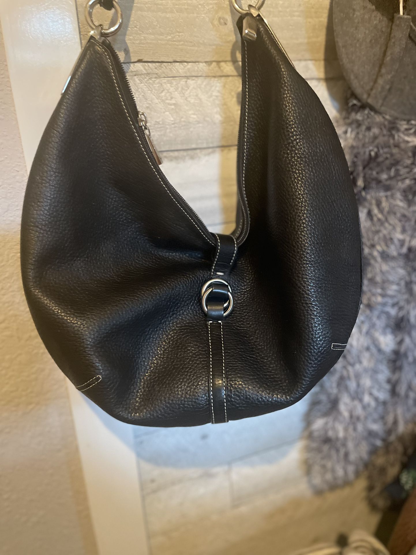 Puntotress Leather Hobo Handbag from Spain