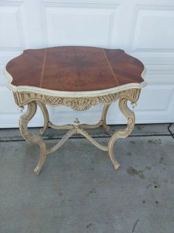French Provincial Carved Wood Accent Table