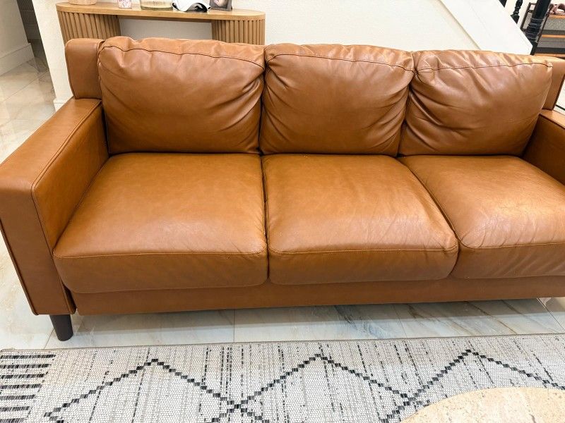 2 Modern Leather Sofas