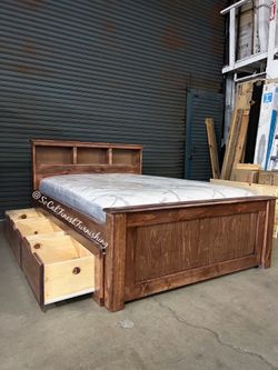 New Full Bed and Mattress with drawers