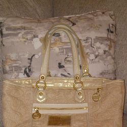 Vintage Coach Straw Poppy Tote