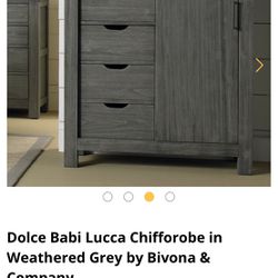 Grey Kids Wardrobe Dresser