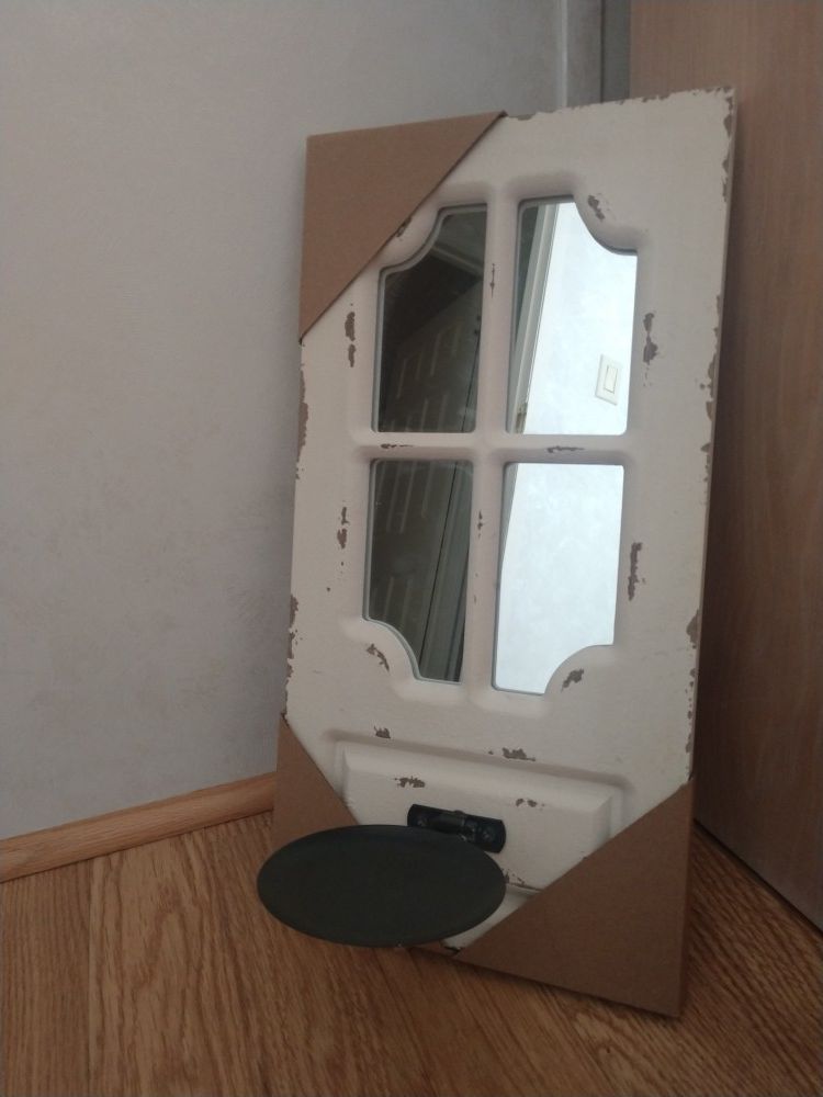 ANTIQUE MIRROR , CANDLE WALL SCONCE