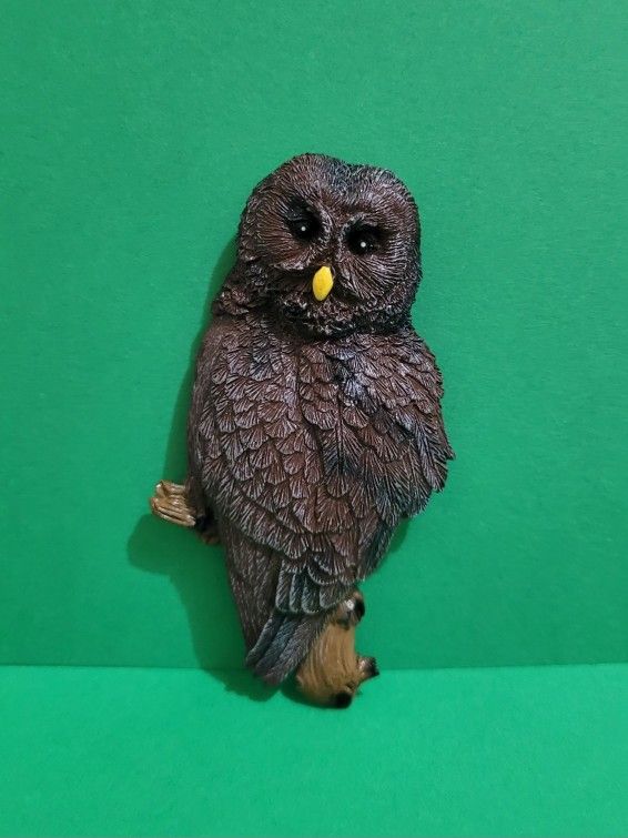 3D Owl on Branch Rubber Refrigerator Magnet by Swibco