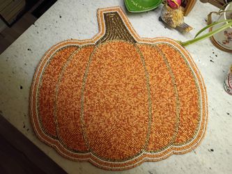 Beautiful Beaded Pumpkin Placement