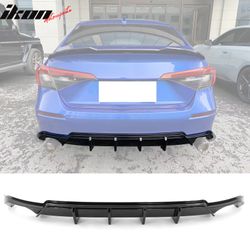 Fits 2022-2024 Honda Civic 11th FE-C Style Rear Bumper Lip Diffuser Spat Gloss Black