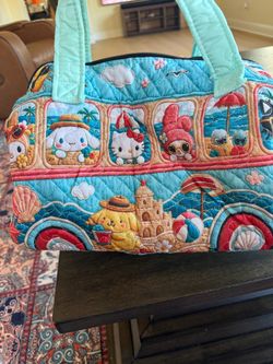Brand New Sanrio Hello Kitty Beach Bus Quilted Duffel Bag