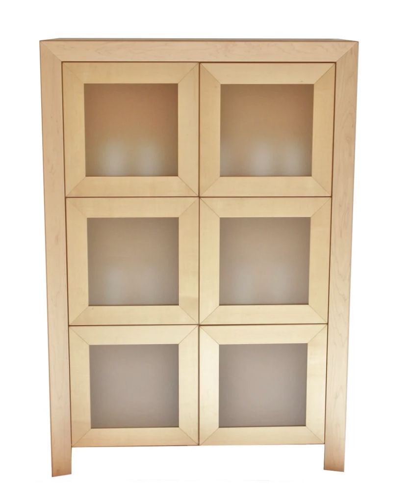 SKOVBY Maple Wood Display Cabinet / Hutch – Danish Modern Design, Excellent Condition